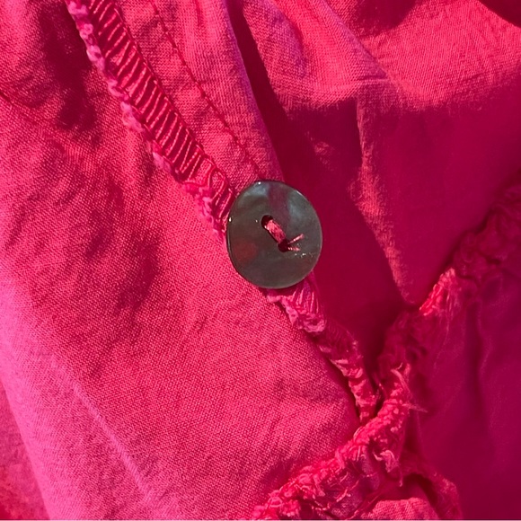 Eleven Stitch Design S Pink Swing Button Down Shirt Top Blouse Lagenlook - Picture 12 of 15